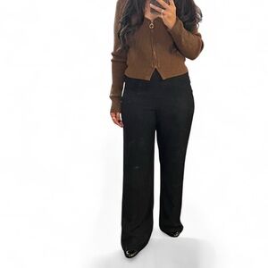 Akris Elegant Layered Black Dress Pants Viscose Polyamide Nylon, Silk career